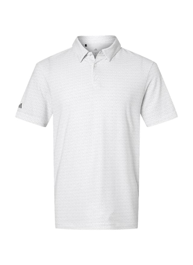 Adidas Men's Blended Printed Polo - White 3XL
