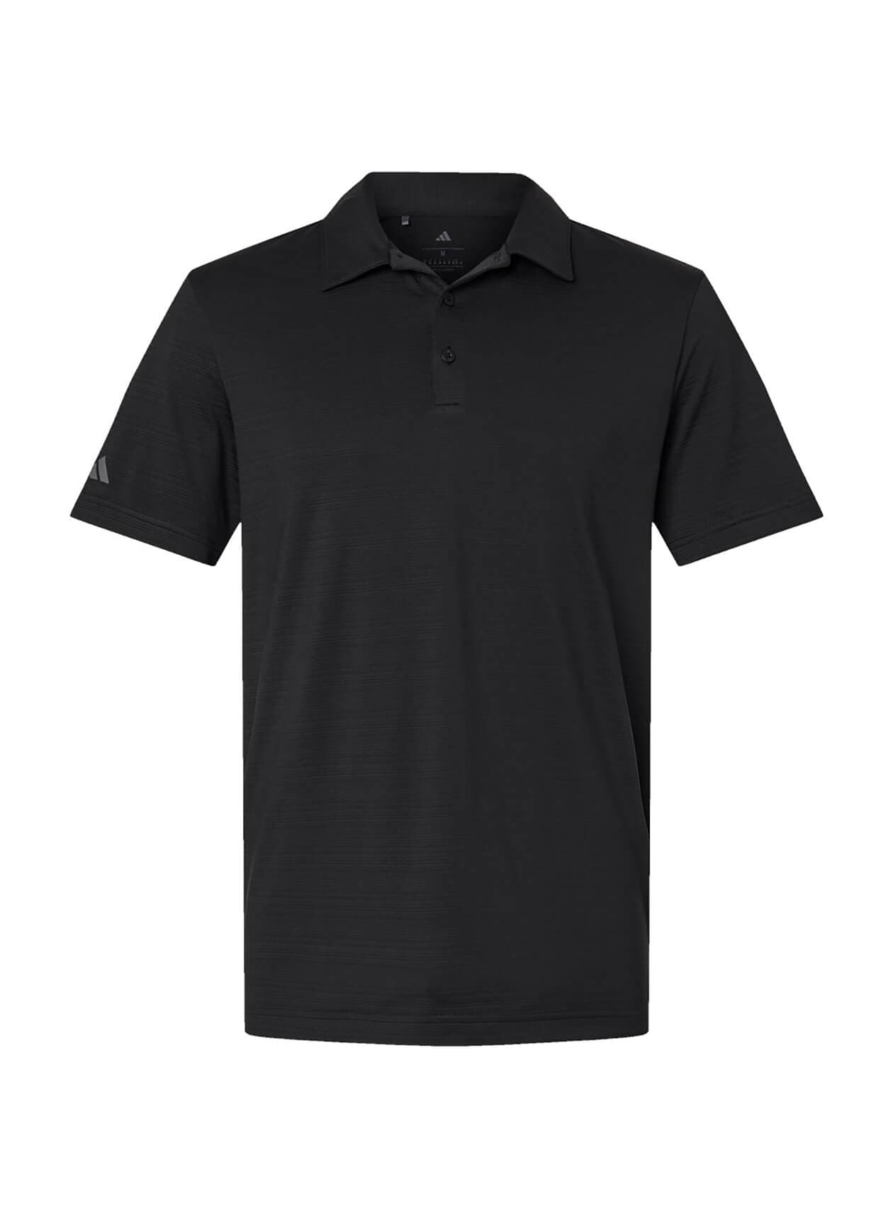 Adidas Men's Textured Stripe Polo - Black 3XL