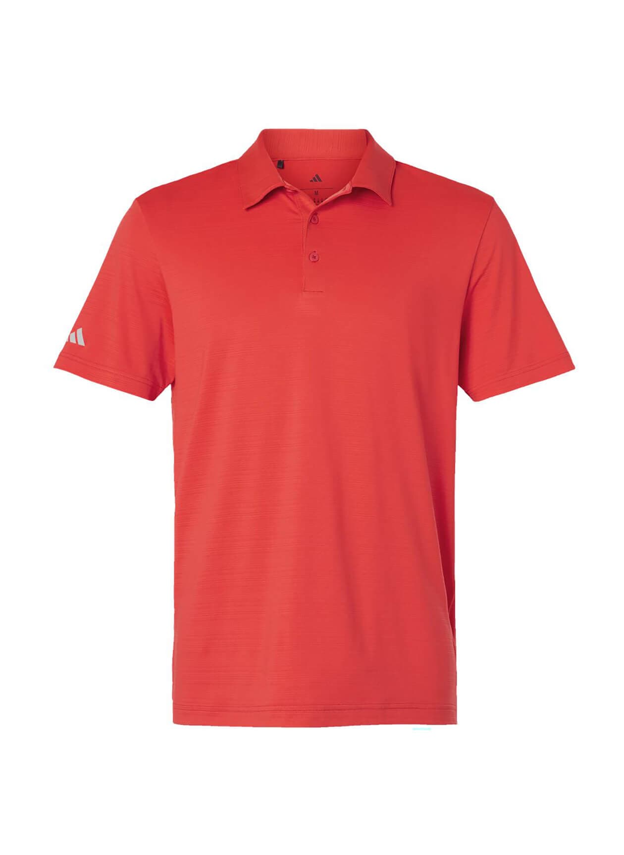 Adidas Men's Textured Stripe Polo - Red 3XL