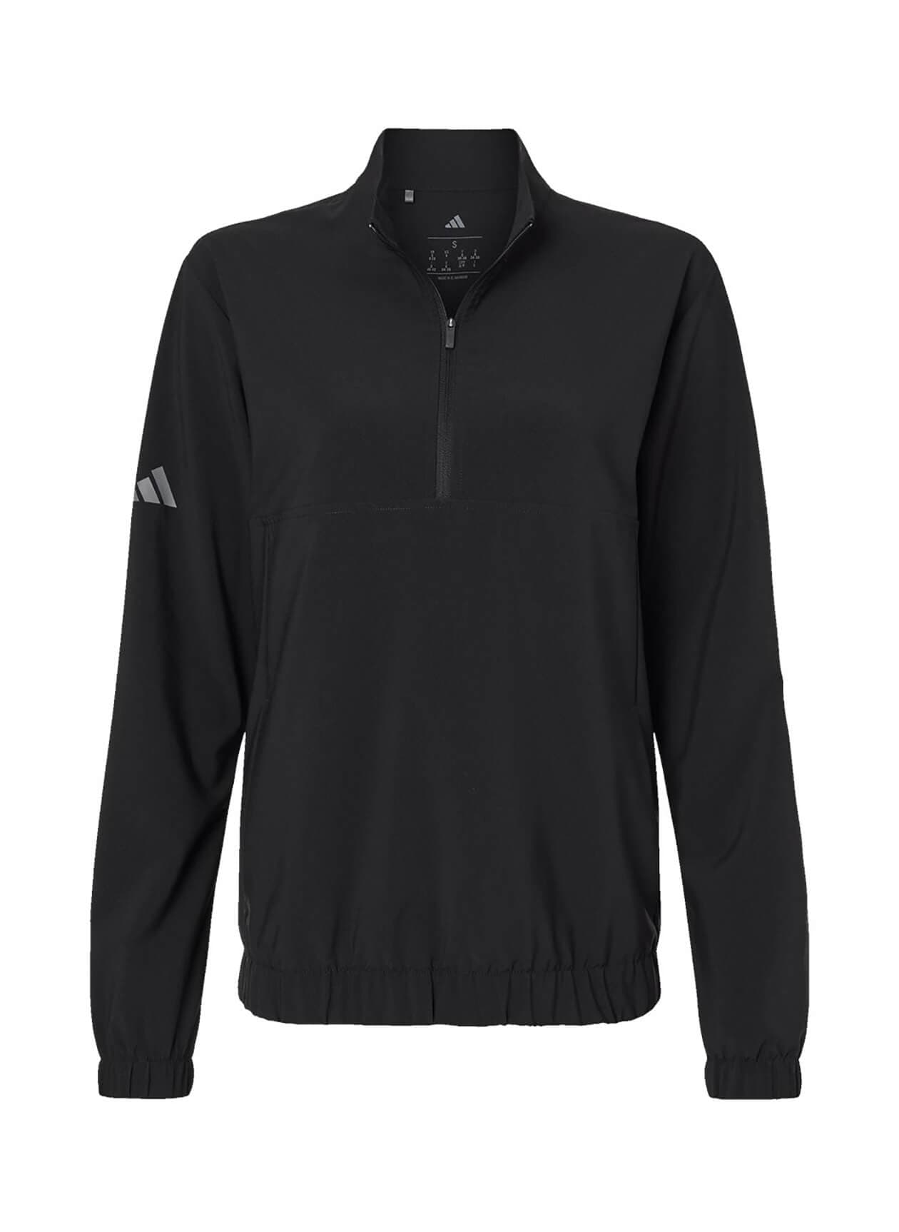 Adidas Women's Stretch Woven Half-Zip Pullover - Black 3XL