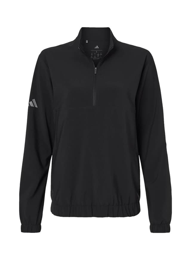 Adidas Women's Stretch Woven Half-Zip Pullover - Black 3XL
