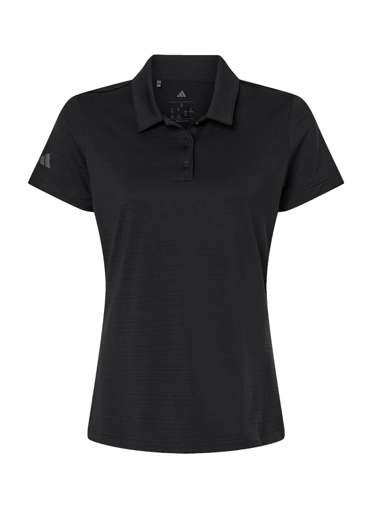 Adidas Women's Textured Stripe Polo - Black 3XL