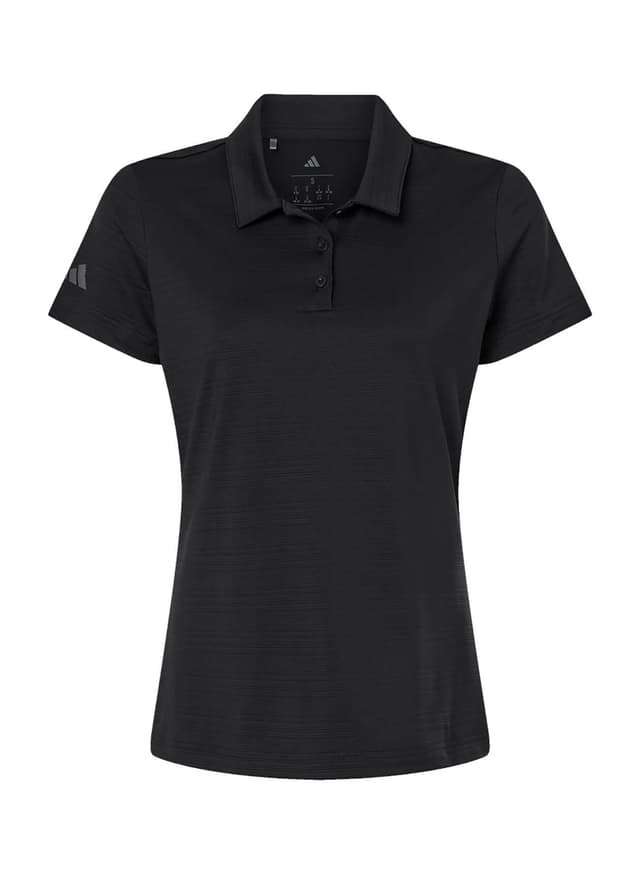 Adidas Women's Textured Stripe Polo - Black 3XL