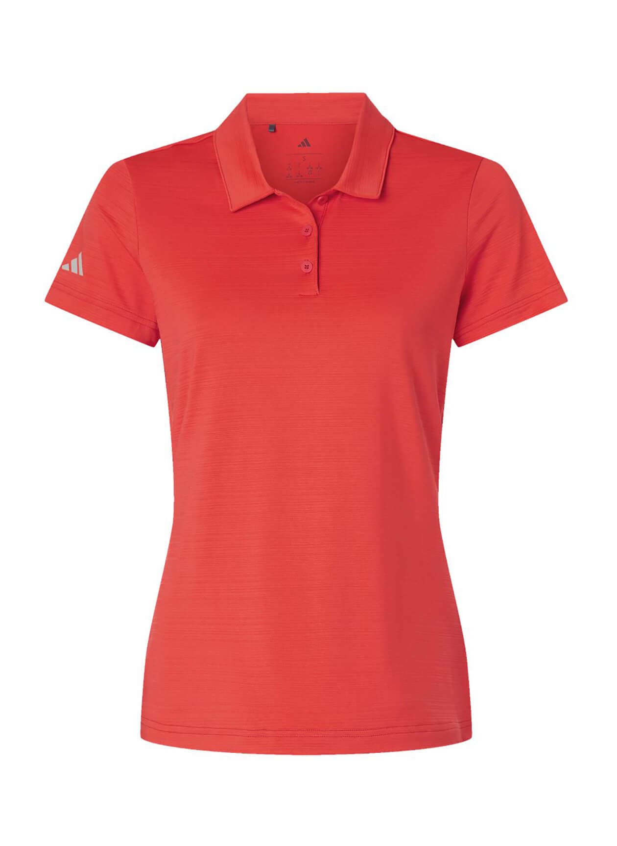 Adidas Women's Textured Stripe Polo - Red 3XL