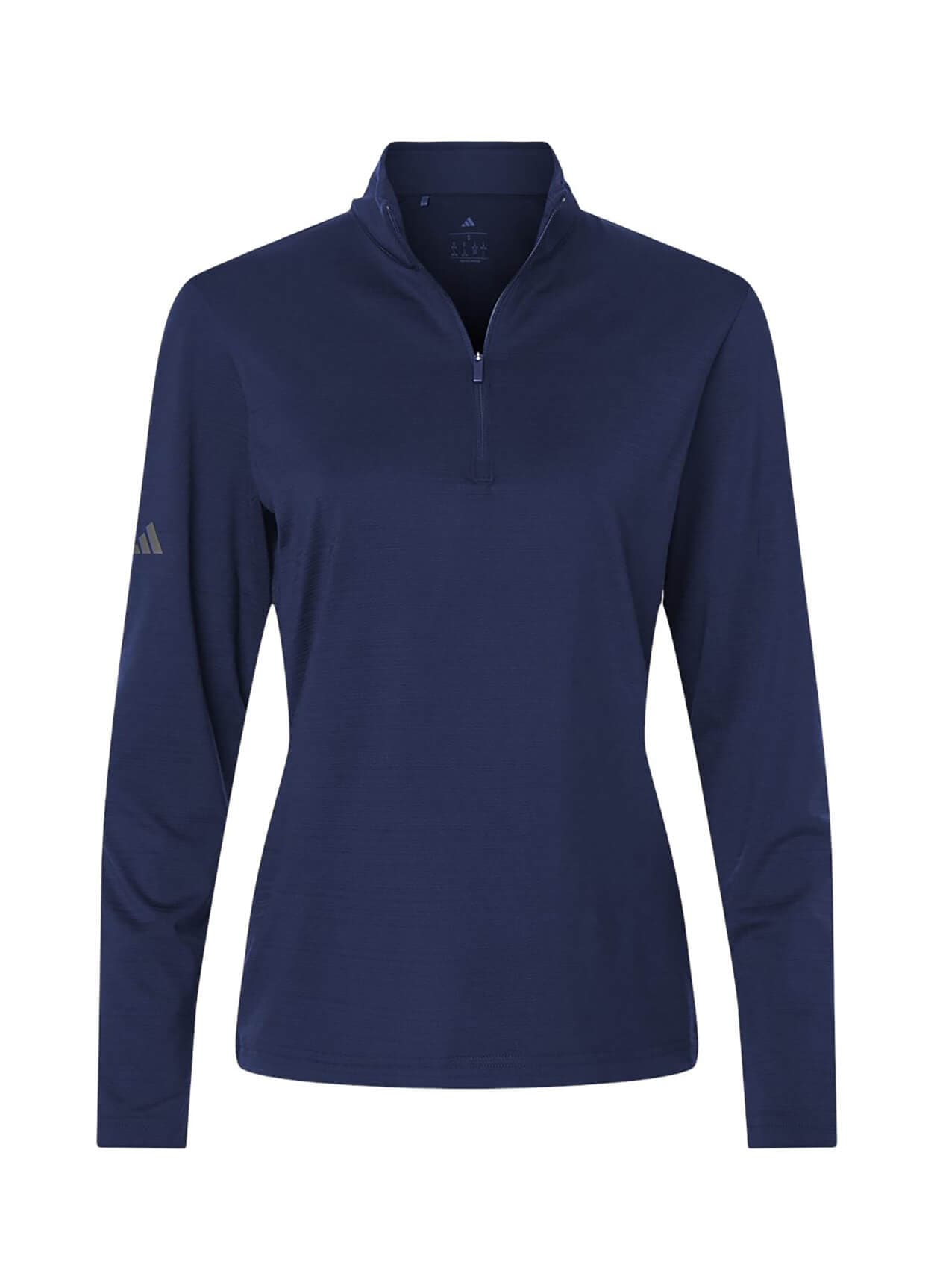 Adidas Women's Textured Stripe Quarter-Zip Pullover - Navy 3XL