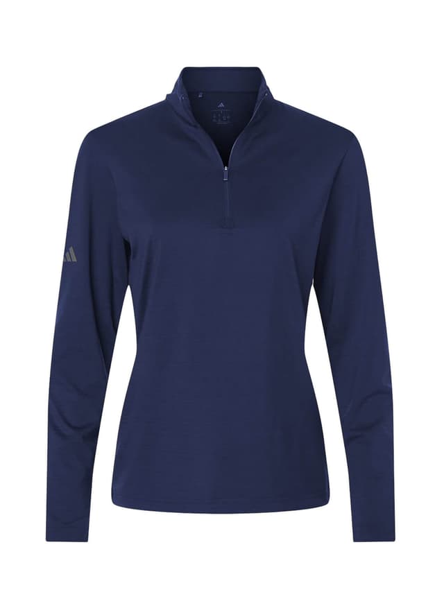 Adidas Women's Textured Stripe Quarter-Zip Pullover - Navy 3XL