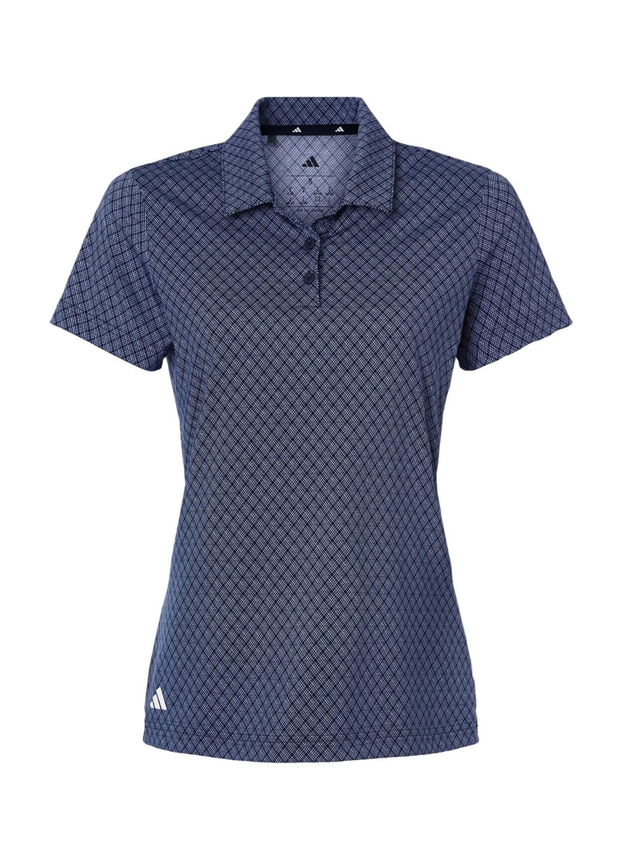 Adidas Women's 4-Way Stretch Printed Polo - Navy 3XL