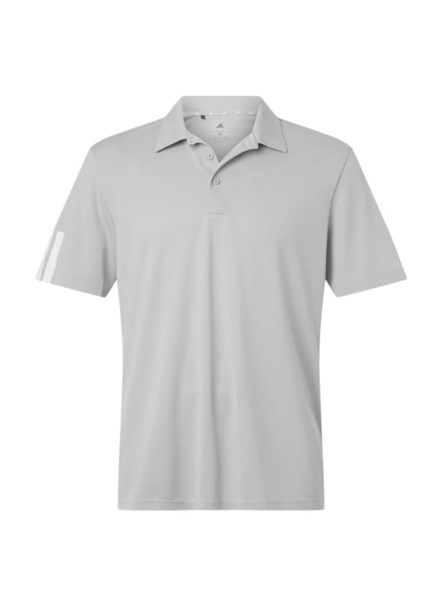 Adidas Men's Performance 3-Stripes Climacool Polo - Light Grey 3XL