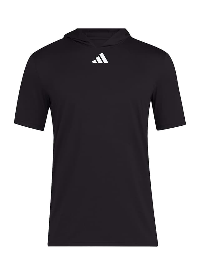 Adidas Men's Short-Sleeve Hoodie - Black 3XL