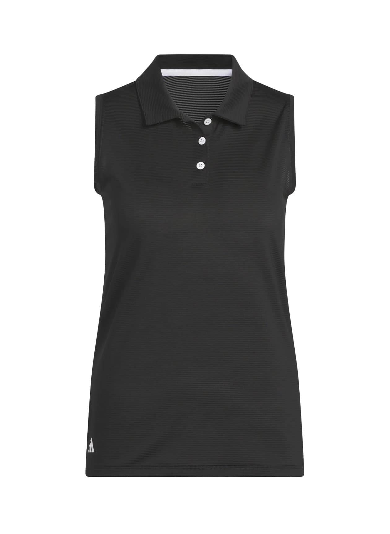 Adidas Women's Solid Ottoman Sleeveless Polo - Black LG