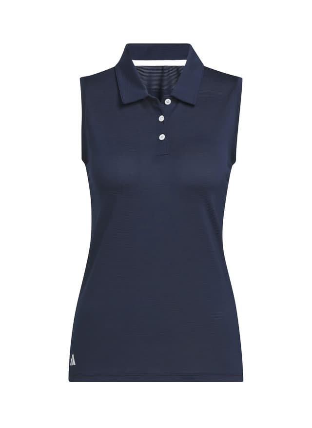 Adidas Women's Solid Ottoman Sleeveless Polo - Navy LG