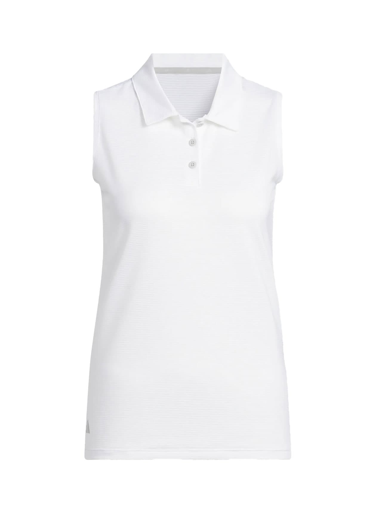 Adidas Women's Solid Ottoman Sleeveless Polo - White LG