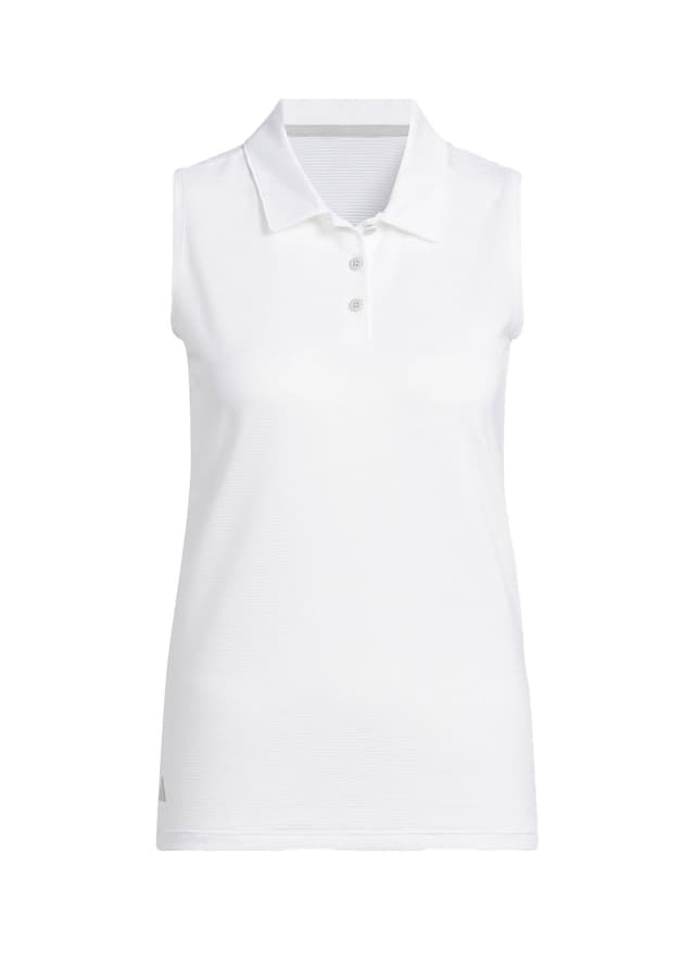 Adidas Women's Solid Ottoman Sleeveless Polo - White LG