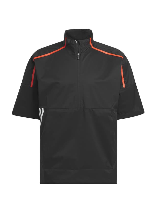 Adidas Men's Provisional Short-Sleeve Half-Zip Jacket - Black 3XL