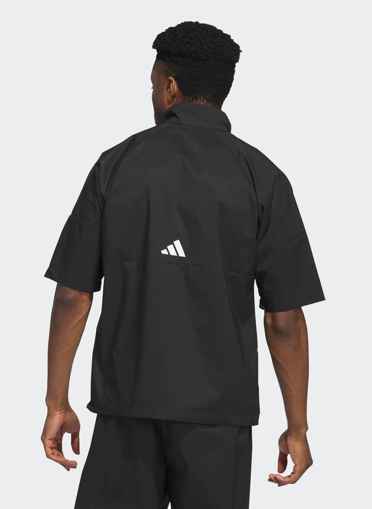 Adidas Men's Provisional Short-Sleeve Half-Zip Jacket - Black 3XL