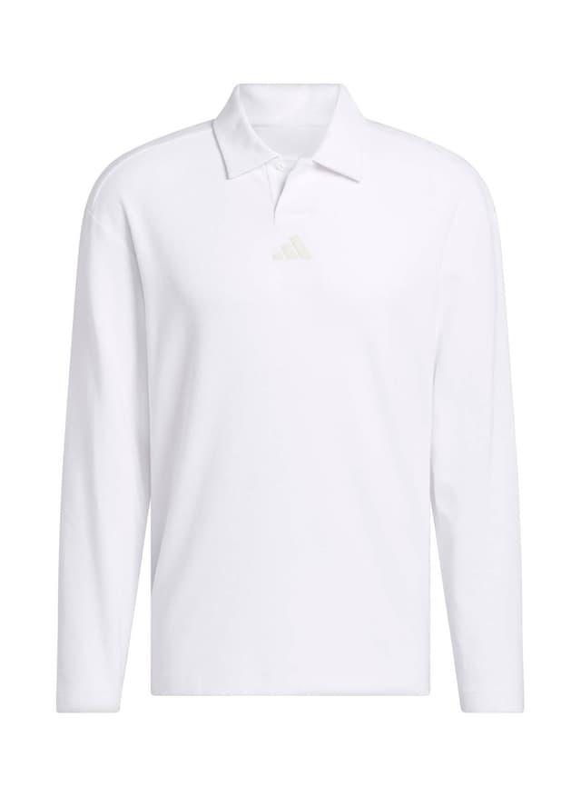 Adidas Men's Beyond the Course Long-Sleeve Polo - White LG