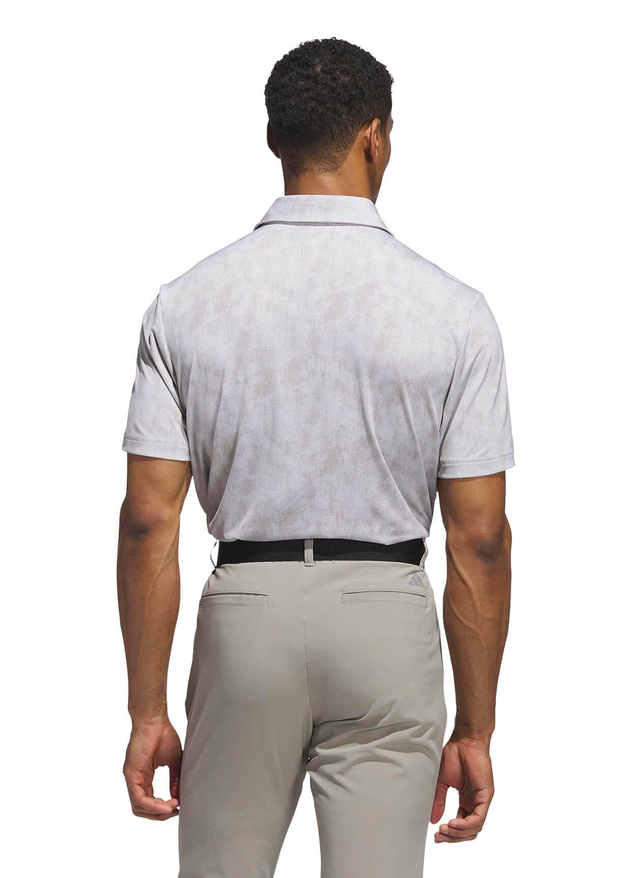 Adidas Men's Ultimate365 Textured Print Polo - Light Grey LG