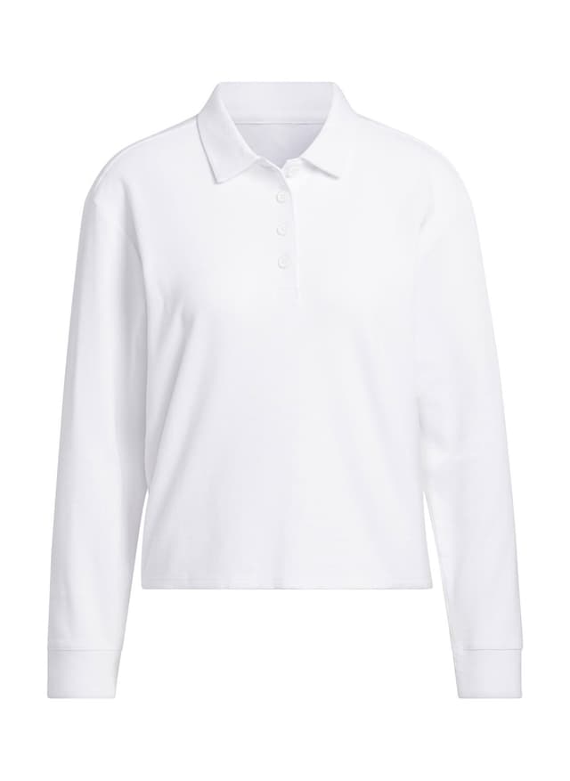 Adidas Women's Beyond the Course Long-Sleeve Polo - White LG