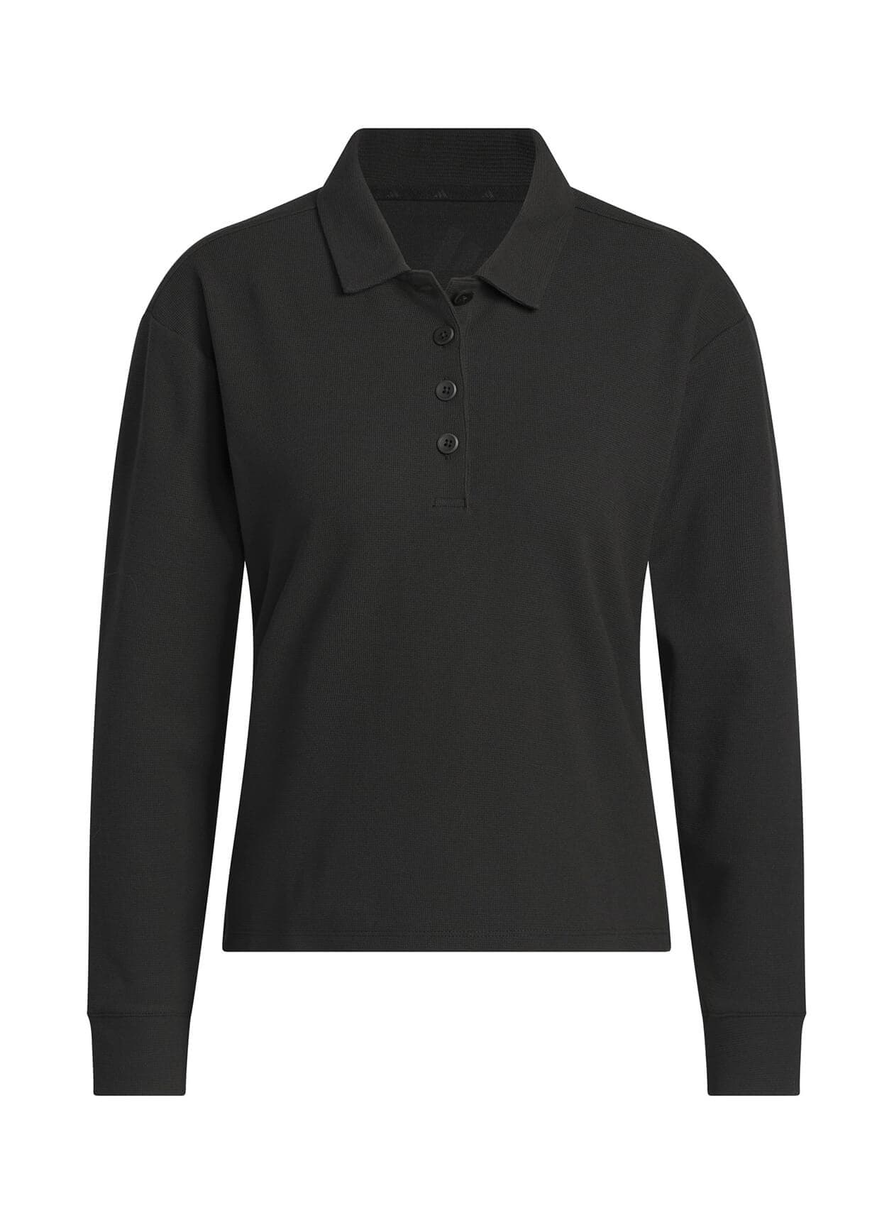 Adidas Women's Beyond the Course Long-Sleeve Polo - Black LG