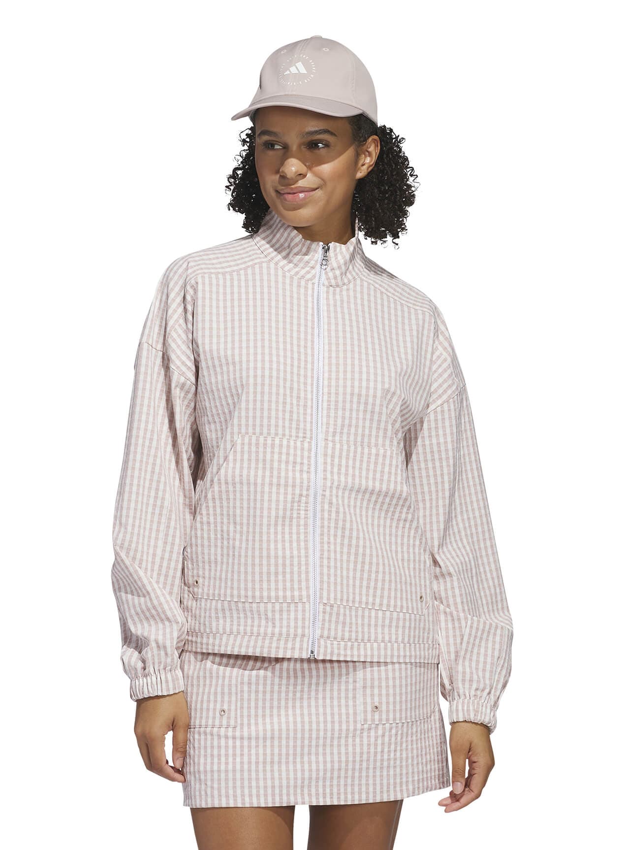 Adidas Women's Ultimate365 Gingham Jacket - Brown LG