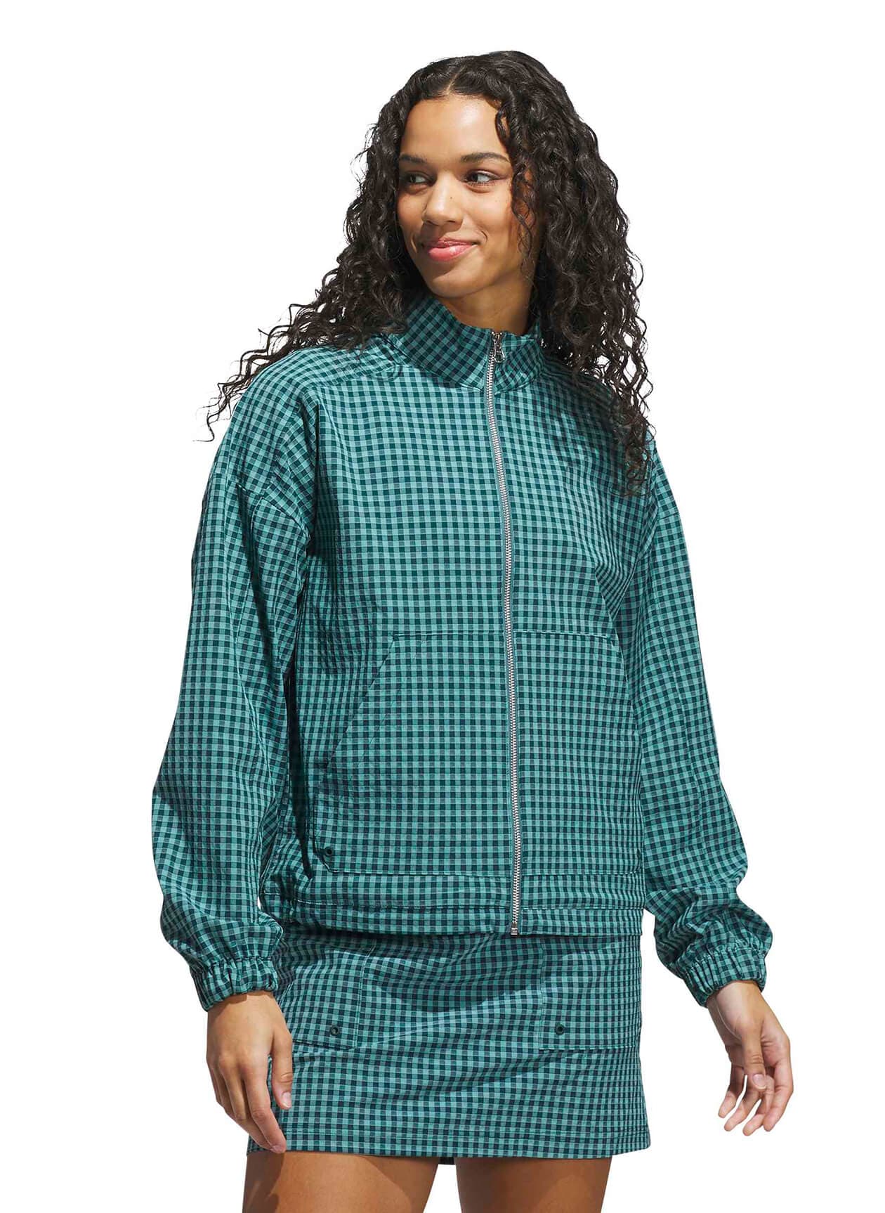 Adidas Women's Ultimate365 Gingham Jacket - Green LG