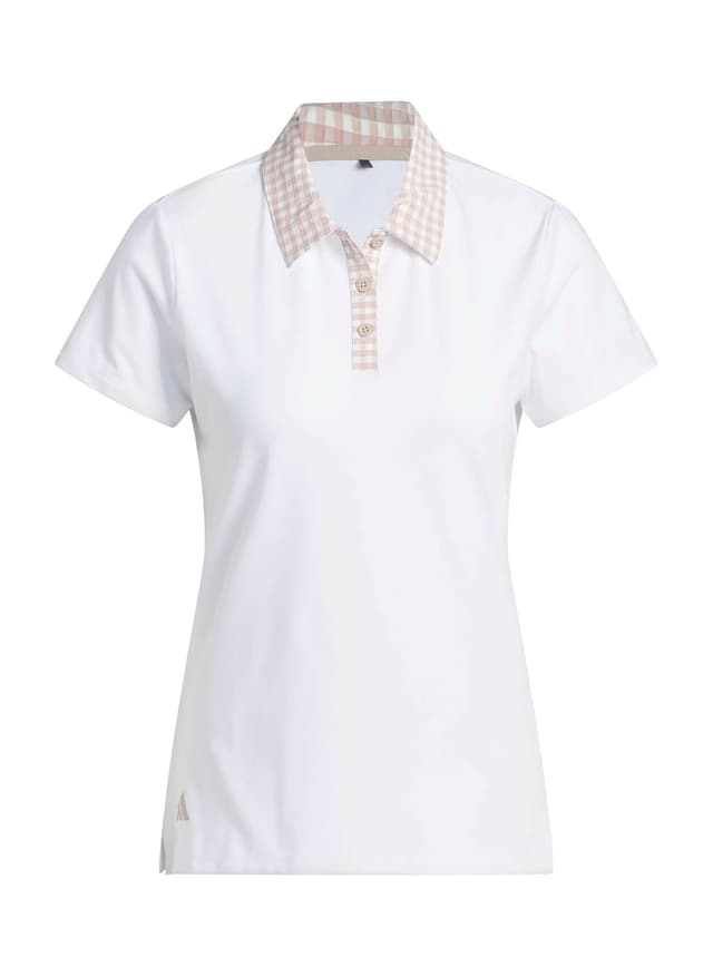 Adidas Women's Ultimate365 Gingham Polo - White LG