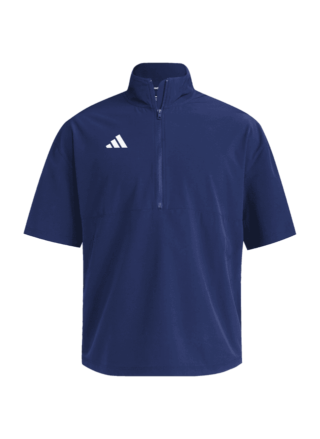 Adidas Men's Quarter-Zip Short-Sleeve Jacket - Navy LG