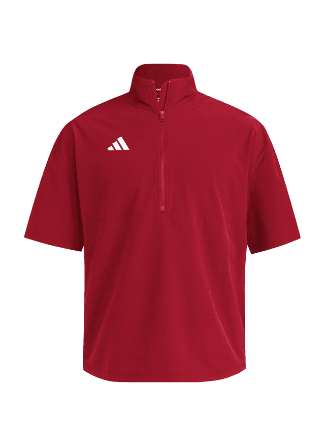 Adidas Men's Quarter-Zip Short-Sleeve Jacket - Team Power Red (JN3651) LG