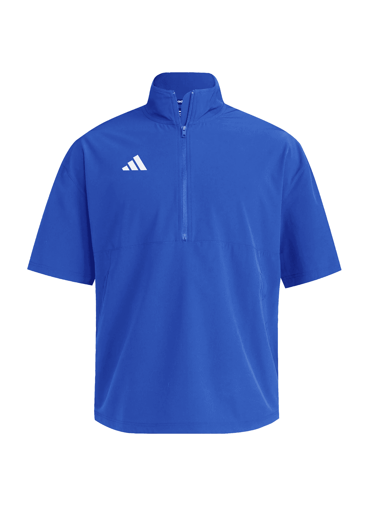 Adidas Men's Quarter-Zip Short-Sleeve Jacket - Cyan LG