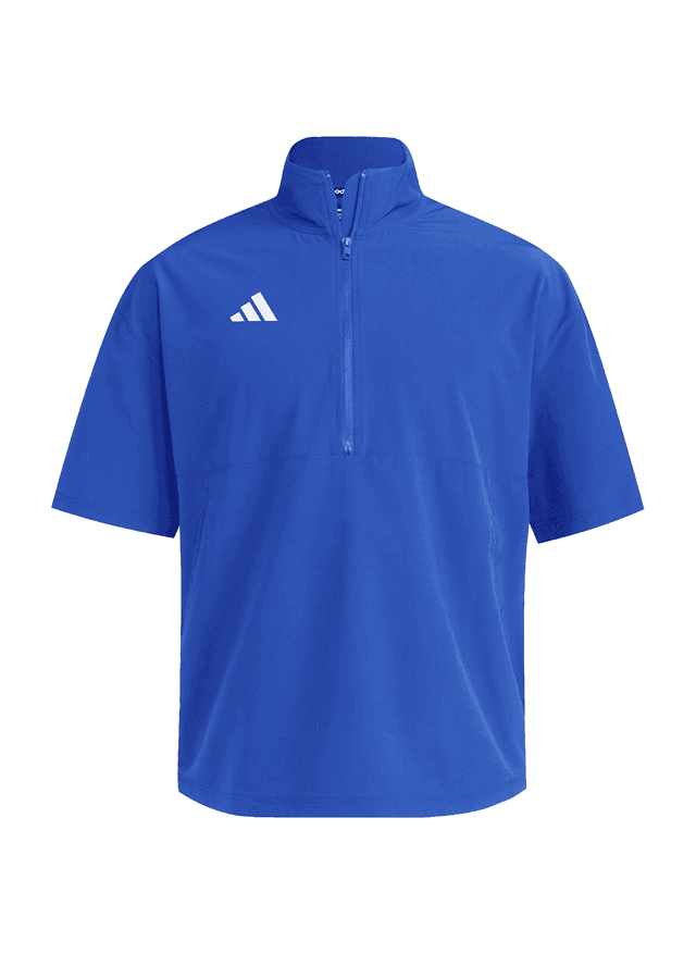 Adidas Men's Quarter-Zip Short-Sleeve Jacket - Cyan LG