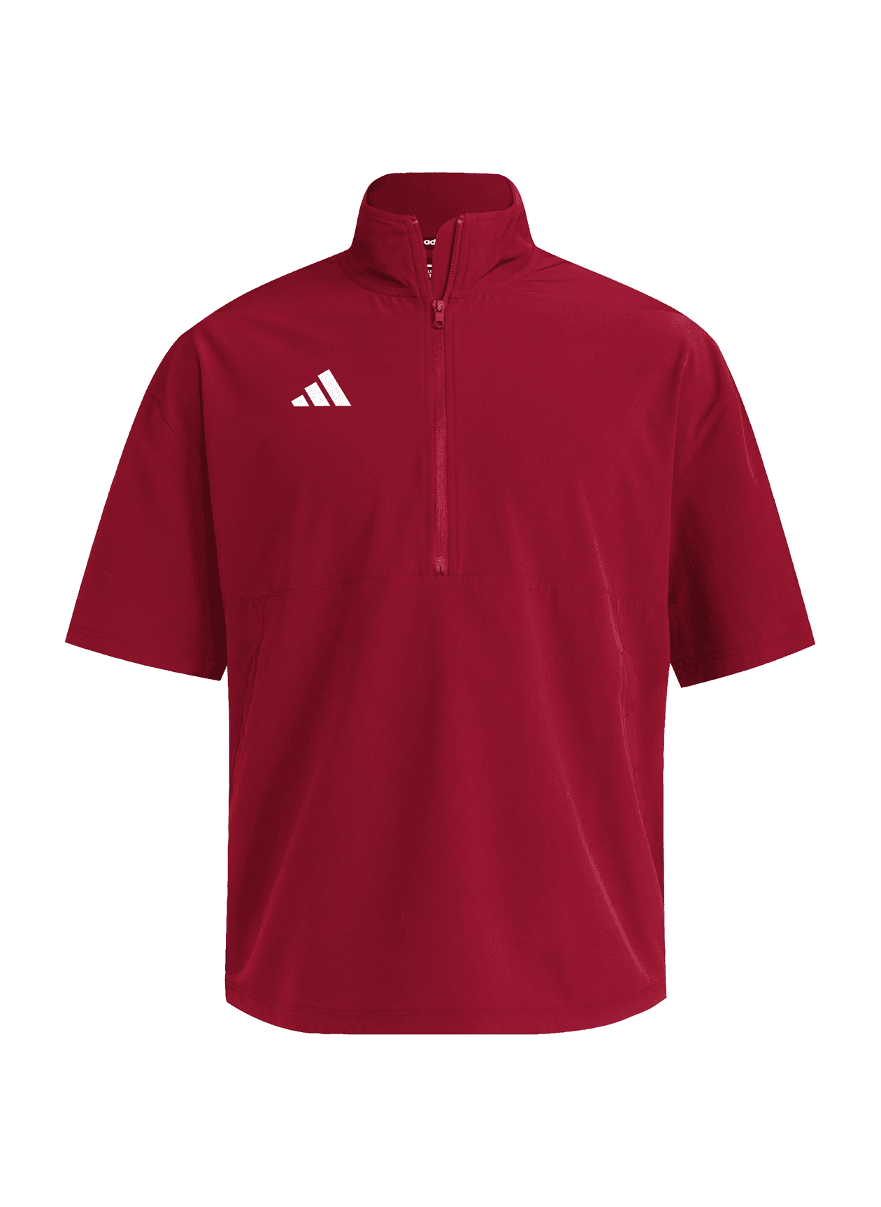 Adidas Men's Quarter-Zip Short-Sleeve Jacket - Team Vibrant Red LG