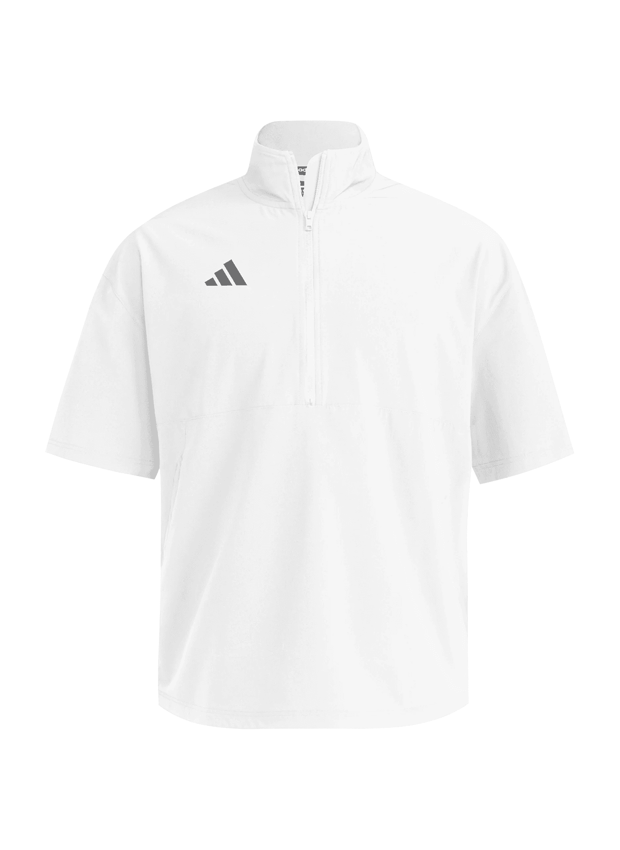 Adidas Men's Quarter-Zip Short-Sleeve Jacket - White LG