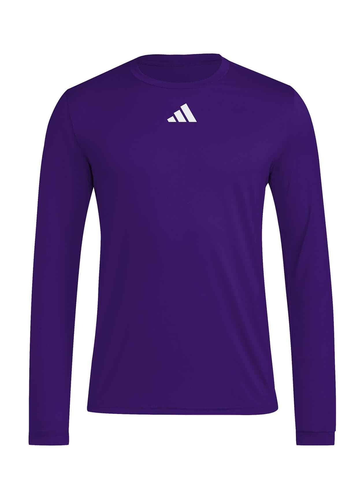 Adidas Men's Pregame Long-Sleeve T-Shirt - Purple 3XL