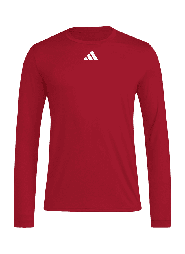 Adidas Men's Pregame Long-Sleeve T-Shirt - Team Power Red / White (JX4487) 3XL