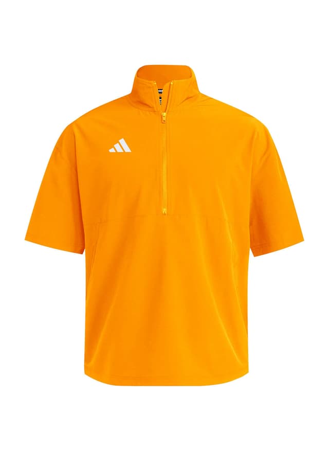 Adidas Men's Short Sleeve Quarter-Zip Woven Jacket - Orange LG