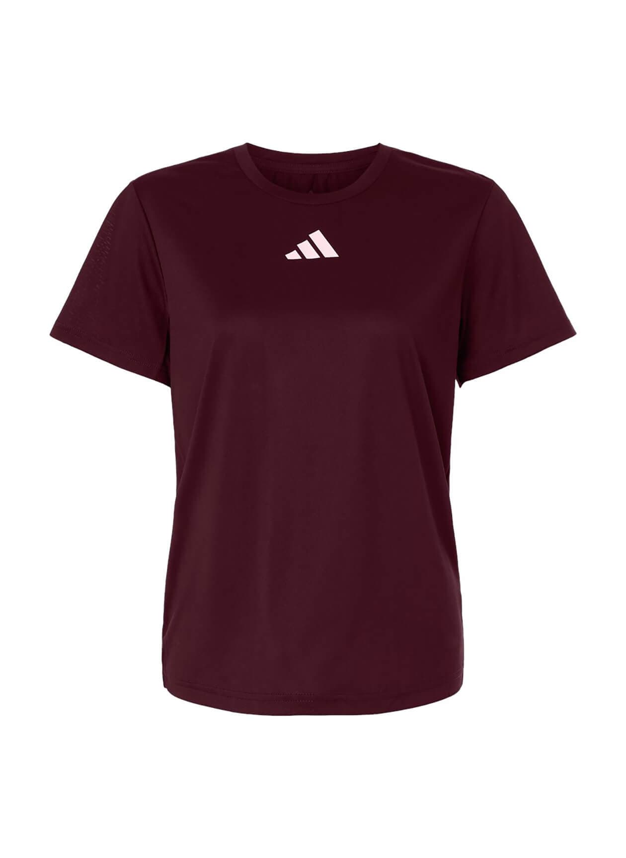 Adidas Women's Pregame Short Sleeve T-Shirt - Team Maroon / White (MAR) LG