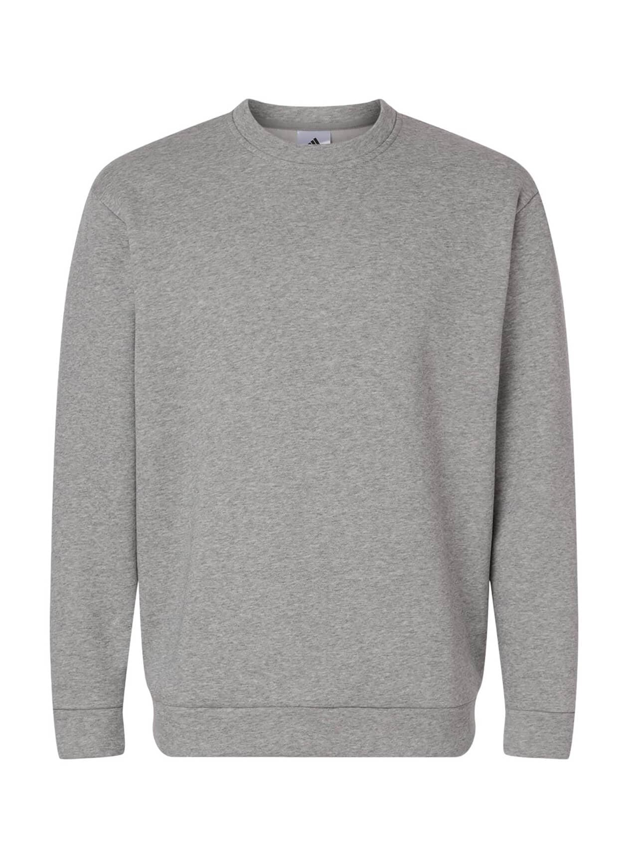 Adidas Men's Fleece Crewneck Sweatshirt F26 - Medium Grey Heather / White (MGW) 3XL