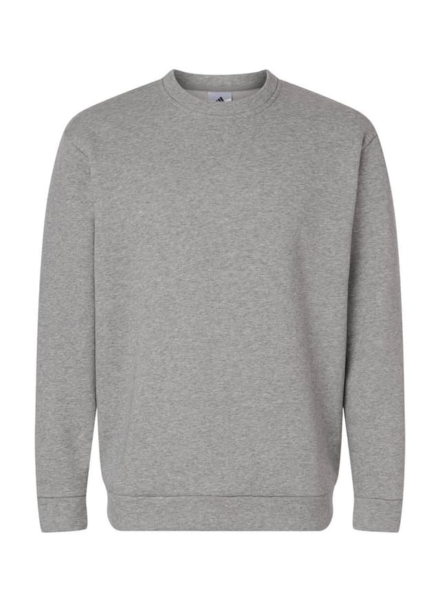 Adidas Men's Fleece Crewneck Sweatshirt F26 - Medium Grey Heather / White (MGW) 3XL