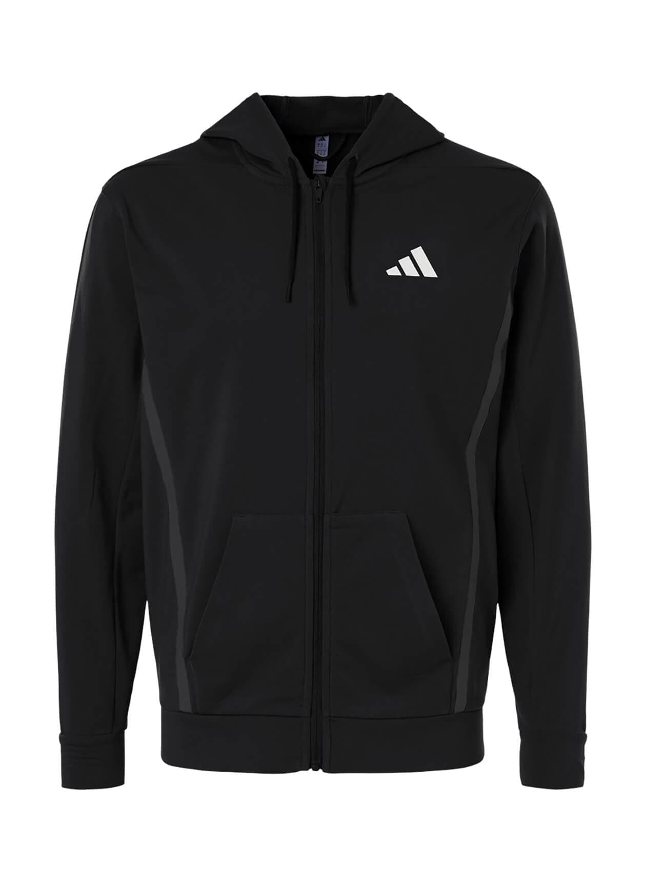 Adidas Men's Game & Go Fleece Full-Zip Hooded Sweatshirt - Black 3XL