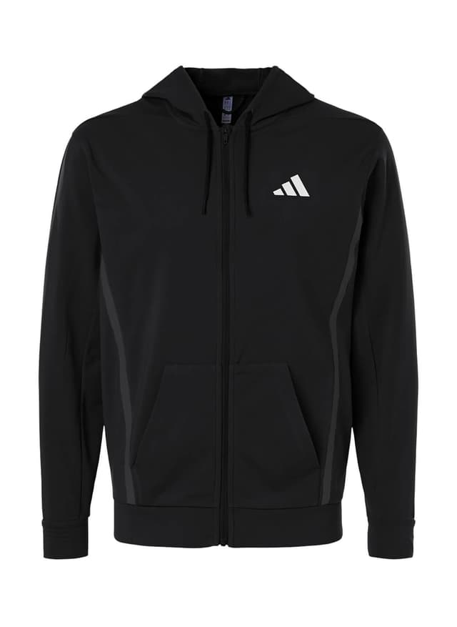 Adidas Men's Game & Go Fleece Full-Zip Hooded Sweatshirt - Black 3XL