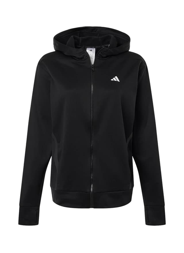 Adidas Women's Game & Go Fleece Full-Zip Hooded Sweatshirt - Black LG