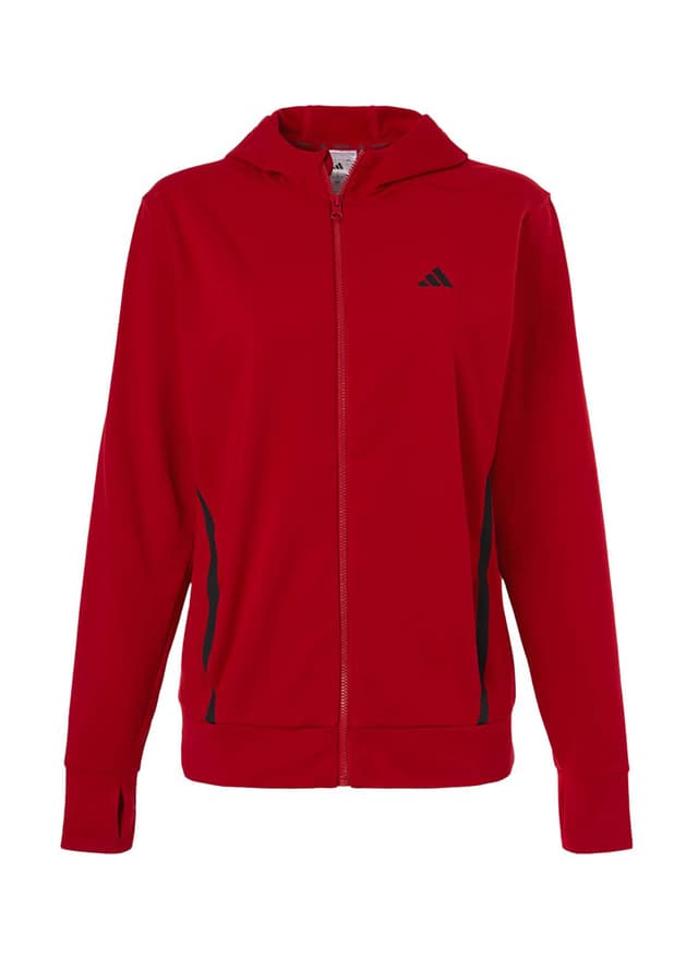 Adidas Women's Game & Go Fleece Full-Zip Hooded Sweatshirt - Red LG