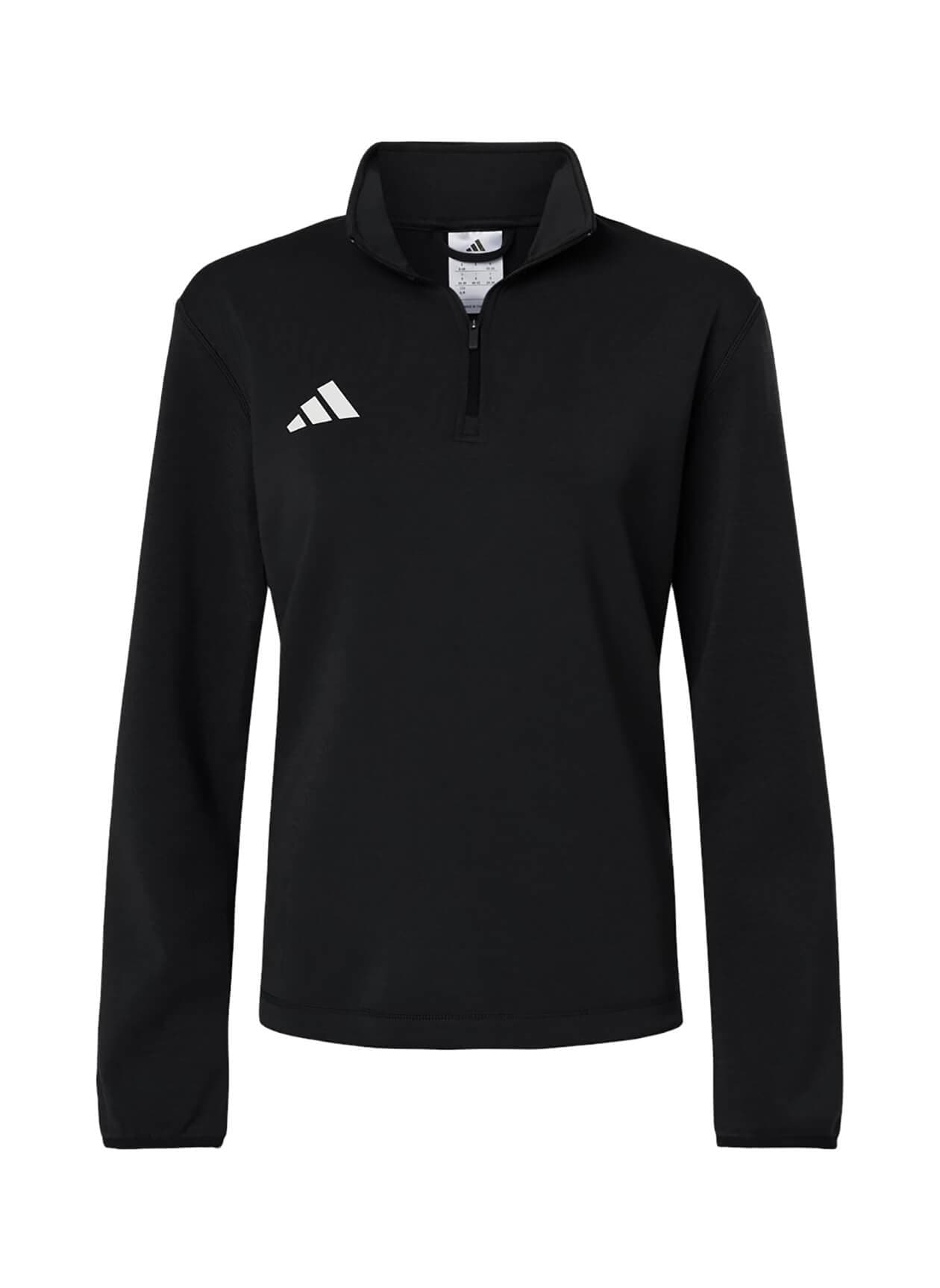 Adidas Women's 3-Stripes Quarter-Zip F26 - Black LG