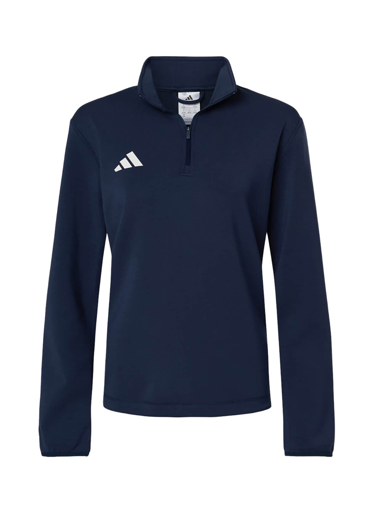 Adidas Women's 3-Stripes Quarter-Zip F26 - Navy LG