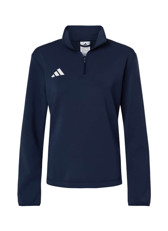 Adidas Women's 3-Stripes Quarter-Zip F26 - Navy LG