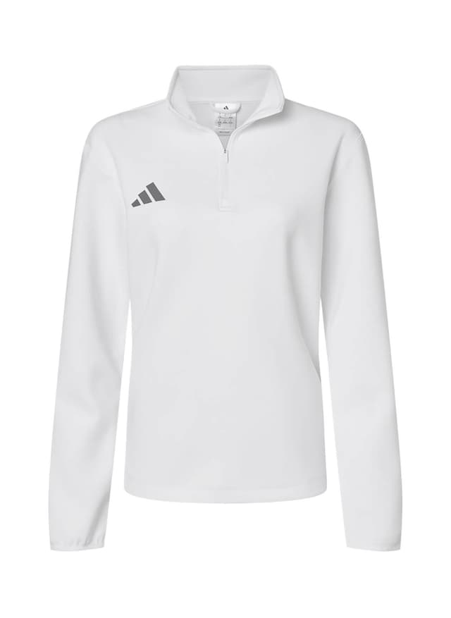 Adidas Women's 3-Stripes Quarter-Zip F26 - White LG