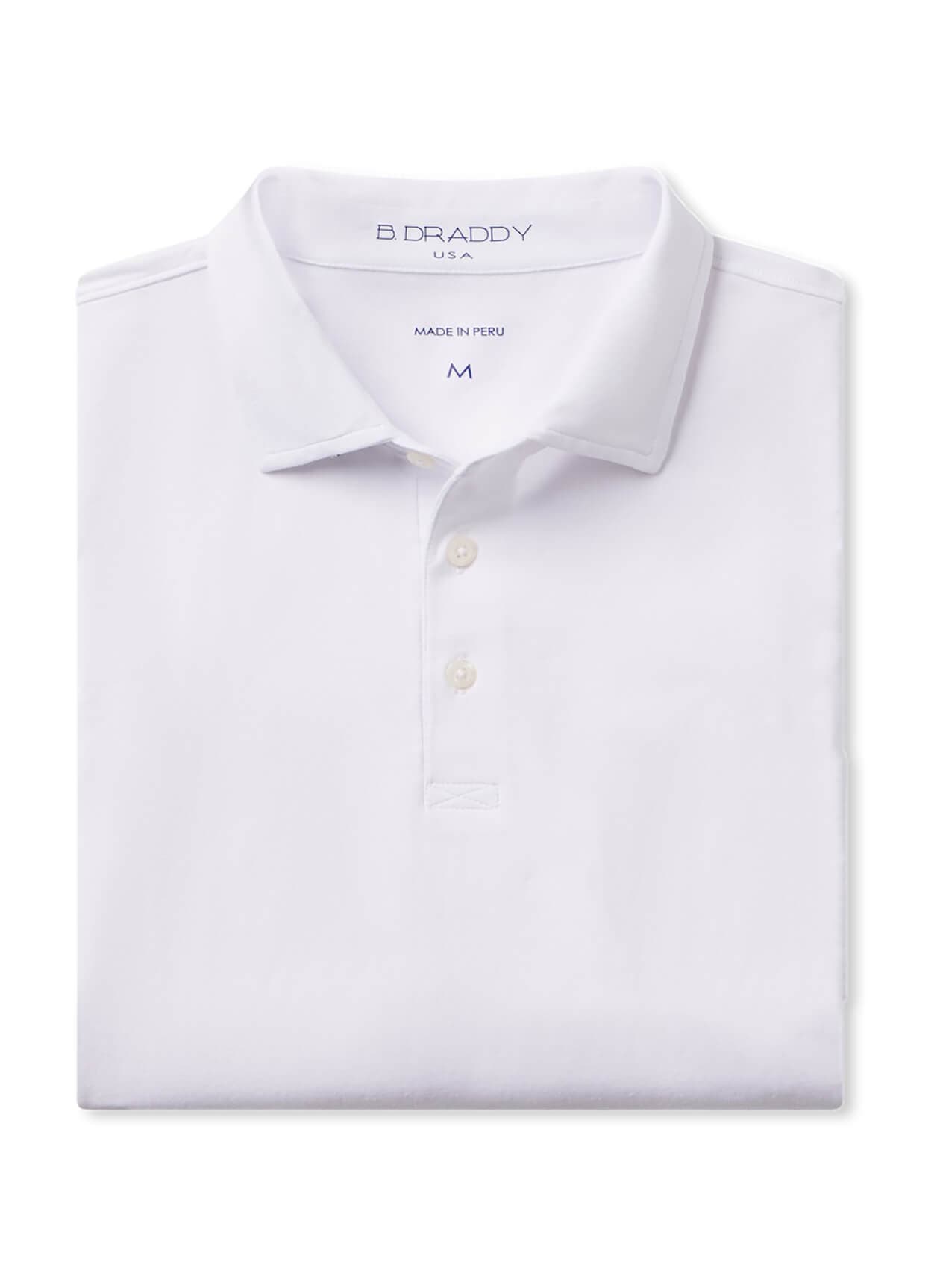 B. Draddy Men's Liam Polo - White (WHIT) LG