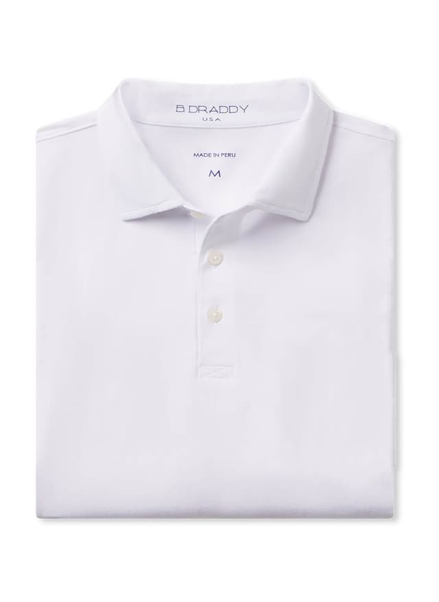 B. Draddy Men's Liam Polo - White (WHIT) LG
