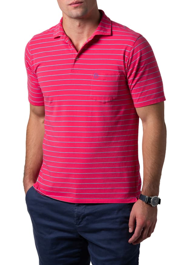 B. Draddy Men's Sanders Polo - Pink LG