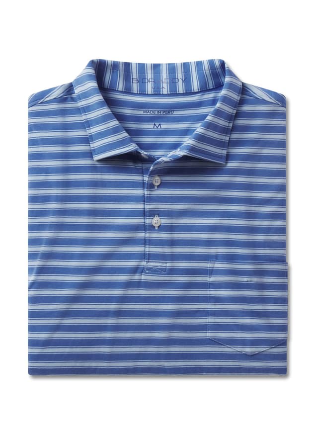 B. Draddy Men's Howey Polo - Blue LG